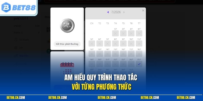 Am hiểu quy trình thao tác với từng phương thức