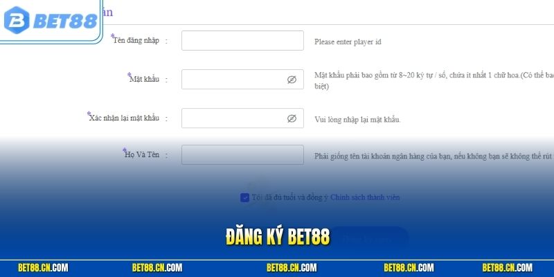 Đăng Ký BET88 Nhanh Nhất – Hướng Dẫn Tạo Tài Khoản Chi Tiết