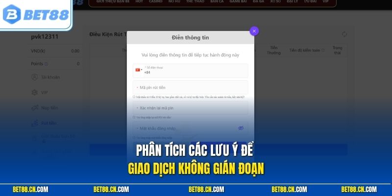 Phân tích các lưu ý để giao dịch không gián đoạn