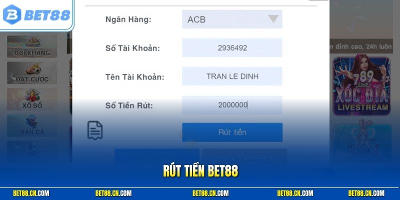 Rút Tiền BET88 An Toàn – Thủ Tục Thao Tác Chuẩn Chỉnh 2026
